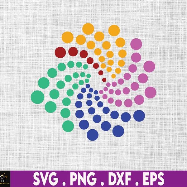 Rainbow Polka Dot Spiral Svg Png, International Dot Day Svg, Happy Dot Day Svg, Cute Dot Day, Svg, Png Files For Cricut Sublimation