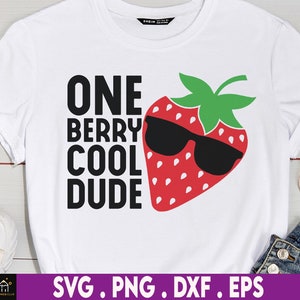 One Berry Cool Dude svg, Strawberry with sunglasses,Split strawberry svg,Strawberry svg,Strawberry themed,Strawberry