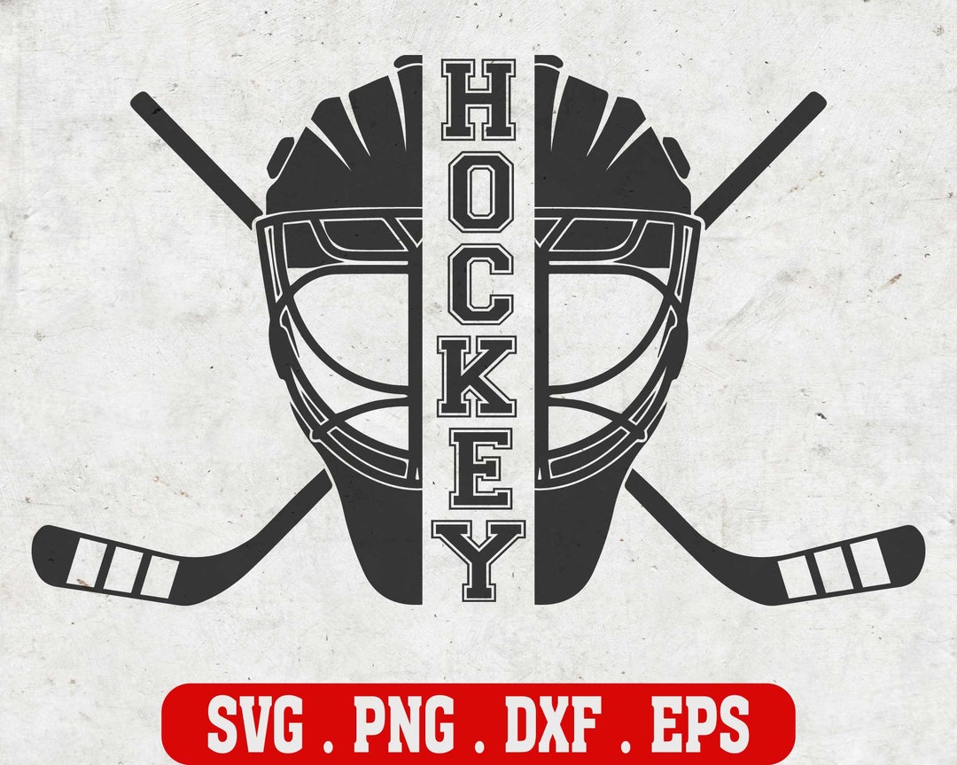 Split Hockey Player Helmet SVG, Hockey Split Monogram SVG, Hockey Stick