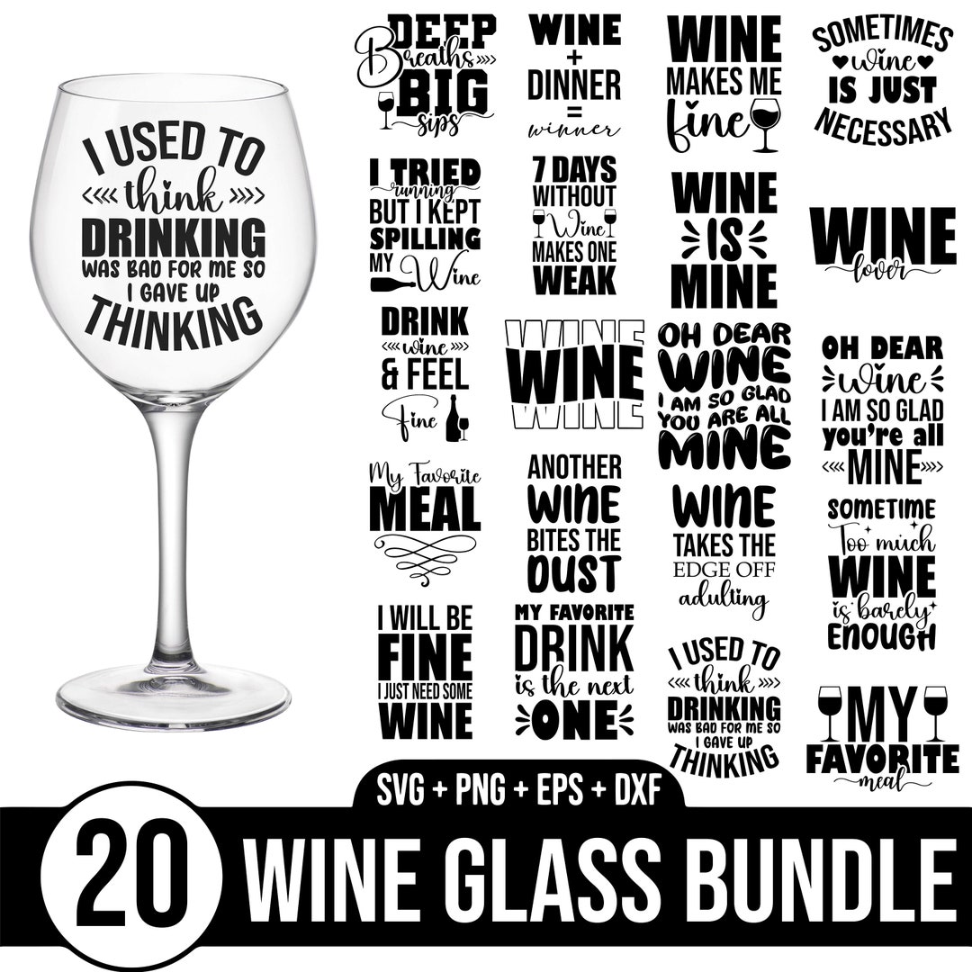 Wine Svg Bundle, Wine Glass Svg, Wine Svg, Wine Saying Svg, Drinking ...