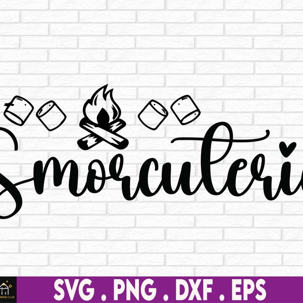 Smorcuterie Svg, Charcuterie Board Svg, S'mores Board Svg, Camping Svg, Marshmallows Svg, Snijplank Svg, Voedsellade Svg, Keuken Citaat