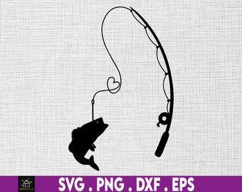 Fishing Pole Instant Digital Download Svg, Png, Dxf, and Eps Files Included  -  Israel