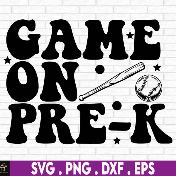 Game On Pre-K, First Day Of Pre-K svg, Boys First Day Of Preschool svg, Boys Pre-K svg, Baseball Pre-K svg, First Day Of School svg