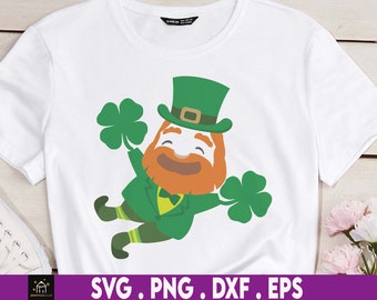 Saint Patricks Day Dancing Leprechaun Svg, 4 Leaf Clover, Irish Svg, Leprechaun, Funny St Patty's, Shamrock, St Patrick’s Day Svg