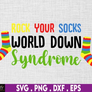 Rock Your Socks Down Syndrome Svg, WDSD, Down Syndrome Awareness, Down Trisomy 21, We Wear Blue And Yellow, Lucky Few, 21 March image 2