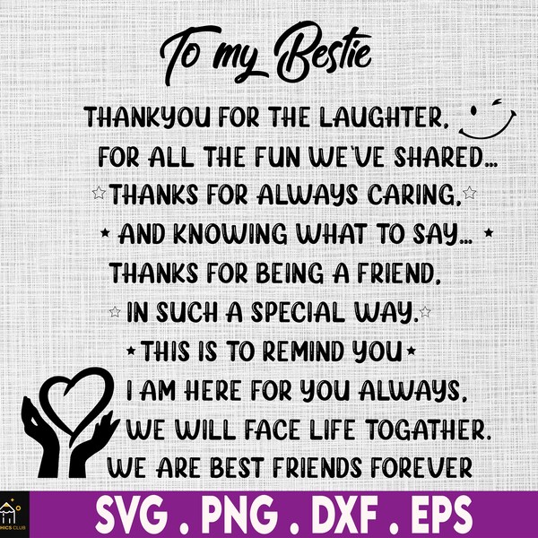 To My Besties, We're Best Friend Forever Svg, Friends Svg, Besties Svg, Friendship Svg, Best Friend Svg, Png Files For Cricut Sublimation