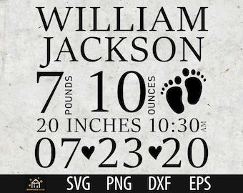 Baby Birth Announcement Template Svg, free font, Birth Stats Baby Svg, Birth Stats Sign, Baby Keepsake Template SVG, Newborn SVG, Stats SVG