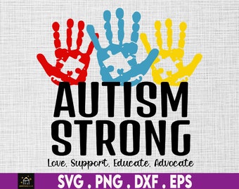 Autism Strong Svg, Autism Support, 2nd April Svg, Autism Awareness Support, Educate, Advocate, Autism Heart Puzzle Svg, Puzzle Piece Svg,