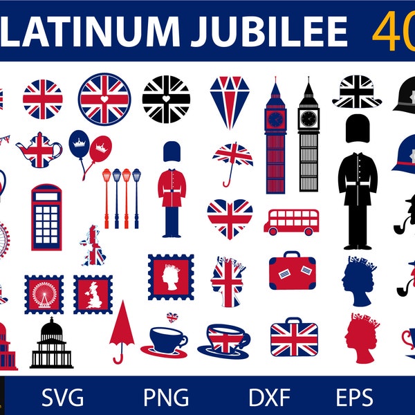 Platinum Jubilee svg bundle, queen svg, queens jubilee svg, royal clipart, royalty svg jubilee, jubilee svg, svg files for cricut