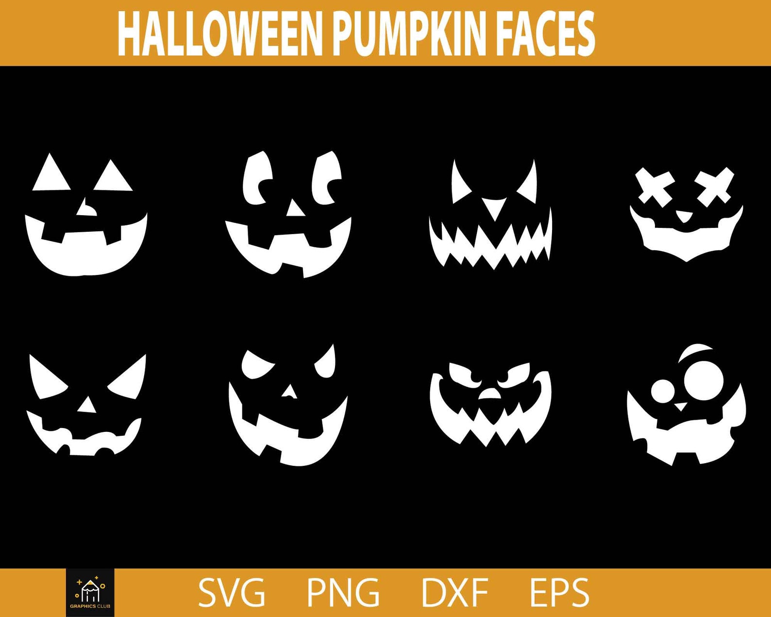 Pumpkin Face Svg Bundle Jack O Lantern Faces Halloween - Etsy