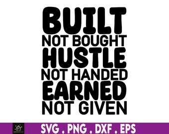 Built not bought svg, entrepreneur svg, manifest svg, small business svg, millionaire svg, self made svg, ceo svg, rich svg