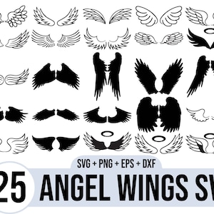 Angel Wings Svg Bundle, Angel Svg, Wings Svg, Angel Wings Clip Art ...