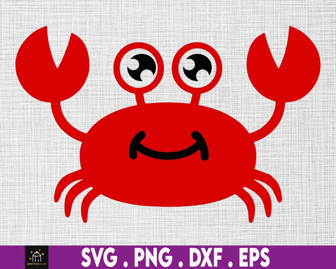Crab Svg Ocean Crab Svg Beach Svg Cute Cartoon Crab Crab Etsy