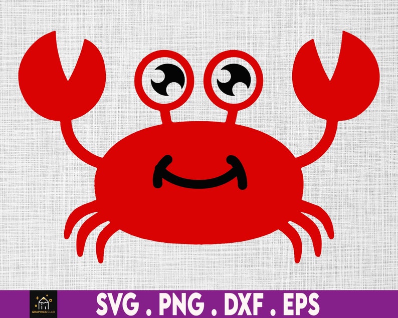 Crab Svg Ocean Crab Svg Beach Svg Cute Cartoon Crab Crab Etsy