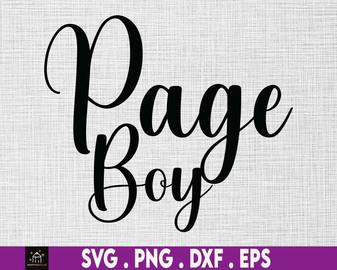 Page Boy Svg Wedding Svg Instant Digital Download Files Etsy