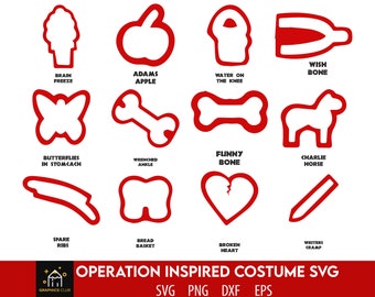 Operation Costume Svg, Operation SVG, Halloween Operation Pieces SVG, Operation Pieces PNG, Operation Pieces, Halloween Costume Svg