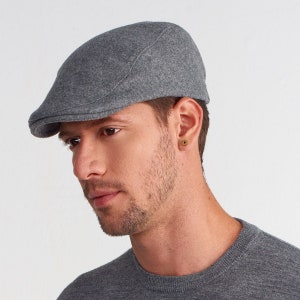 Mens Wool Blend Flat Cap: Peaky Blinders Style Baker Boy Hat