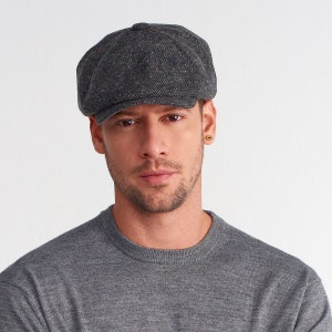 Wool Newsboy Cap, 8 Panels Tweed Hat, Winter Flat Cap, Peaky Blinders Hat, Baker Boy Hat, Groomsman Cap, Fathers Day Gift