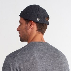 Wool Blend Docker Cap: Unisex Brimless Sailor Skullcap