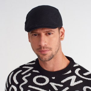Mens Wool Blend Flat Cap: Peaky Blinders Style Baker Boy Hat