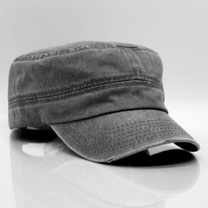 Military Cap, Army Style Hat, Washed Cotton Cap, Men Denim Hat,Birthday Gift, Fathers Day Gift