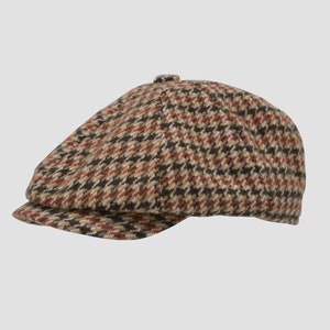 Peaky Blinders-hoed van wolmix: Baker Boy-pet met 8 panelen