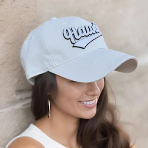 White Hawaii Embroidered Baseball Cap | Vacation Hat | Adjustable Summer Dad Hat | Beach Lover Gift