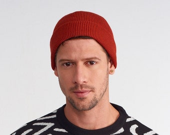 Knit Docker Beanie, Minimalist Winter Hat, Fisherman Beanie, Cap, Toque, Trawler, Skull Cap, Beanie Men, Winter Hat, Unisex Beanies