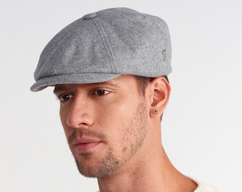 Gray Wool Blend Newsboy Cap: Peaky Blinders Style