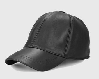 Handmade Sheepskin Leather Baseball Cap: Adjustable Unisex Hat