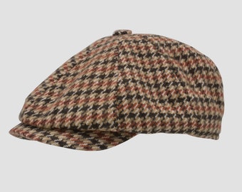 Wool Blend Peaky Blinders Hat: 8 Panel Baker Boy Cap