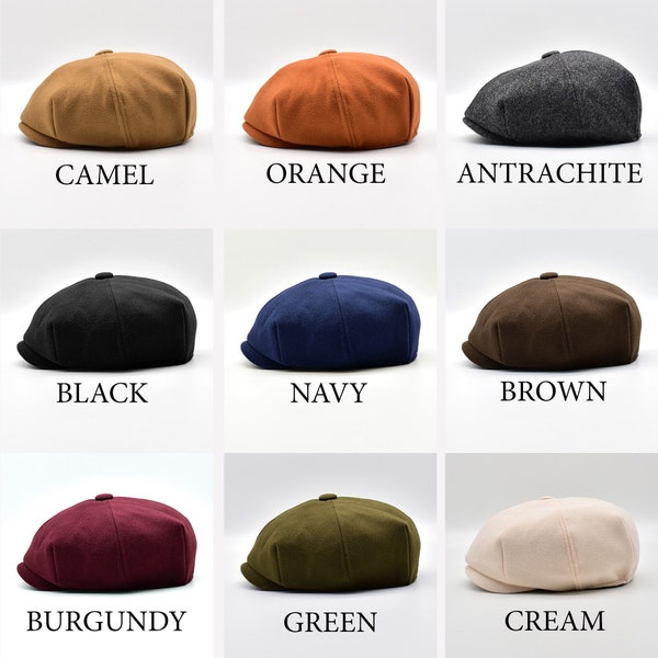 4 Panel Newsie Cap, Autumn Winter Gatsby Hat, Handmade Stylish Flat Cap, Baker Boy Bonnet, Casual Winter Accesories, Peaky Blinders Style