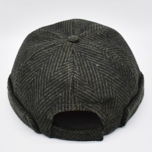 Zigzag Wool Docker Cap: Unisex Brimless Sailor Hat