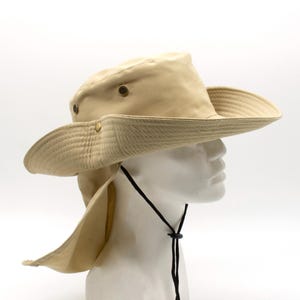 Boonie Hat with Neck Flap, Camel Summer Hat, Mens Cowboy Hat, Brim Neck Cover Sun UV Flap Cap Fishing Garden Outdoor image 2