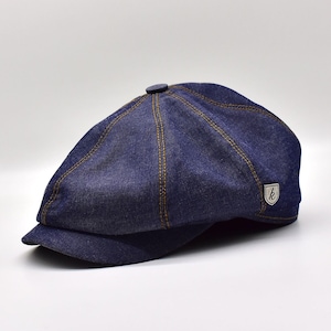 Denim Blue Flat Cap, Men&#39;s Summer Hat, Jean Irish Cap, Gatsby Hat, Peaky Blinders Cap, Fathers Day Gift