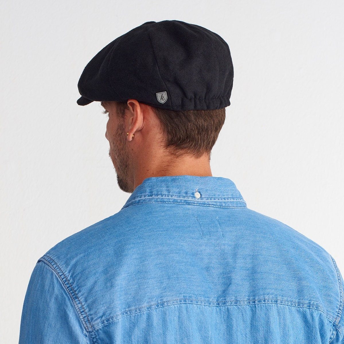 Black Newsboy Cap, Mens Winter Hat, Wool Flat Cap, Peaky Black Newsboy Cap, Mens Winter Hat, Wool Flat Cap, Peaky