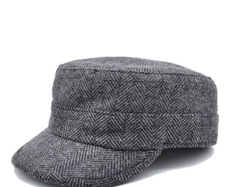 BEACHLEY Tweed Military Cap – Stylish Bucket Hat With  display picture 3
