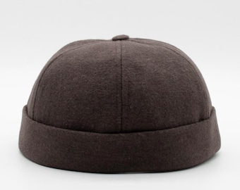 Wool Docker Hat for Men – Brimless Fisherman Beanie, Minimal Style