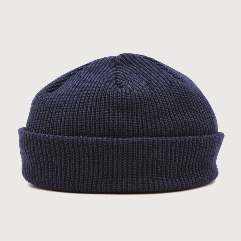 Knit Docker Beanie, Minimalist Winter Hat, Fisherman Beanie, Cap, Toque, Trawler, Skull Cap, Beanie Men, Winter Hat, Unisex Beanies Navy