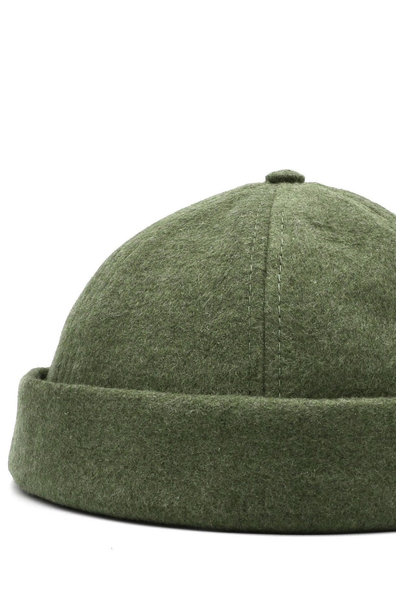 Wool Docker Cap, Autumn Hat, Minimalist Beanie , Brimless Hat, Unisex Skullcap, Sailor Cap, Gift for Him image 9