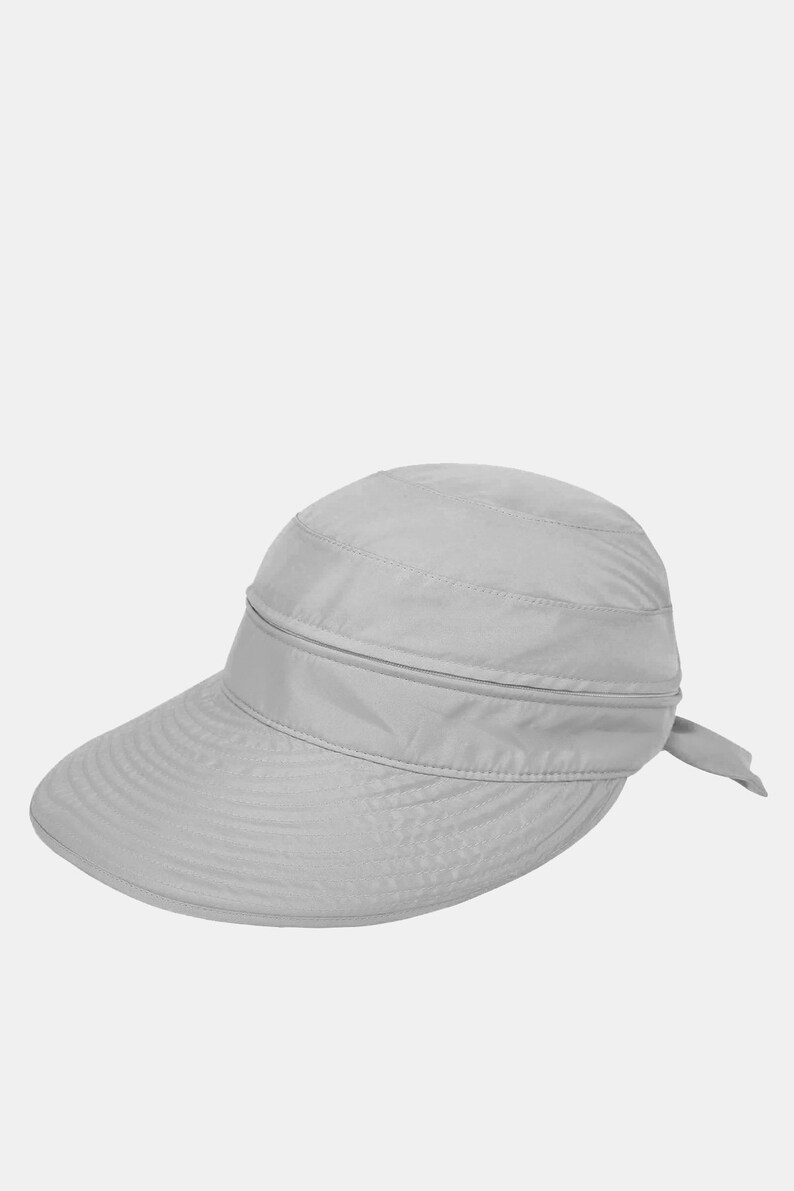 Beach Visor Cap Woman Summer Hat Visor Modular Turban Hat Zipper Front Cap Ponytail Hat Wide Brim Sun Hat image 4