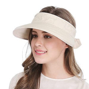 Beach Visor Cap Woman Summer Hat Visor Modular Turban Hat Zipper Front Cap Ponytail Hat Wide Brim Sun Hat image 2