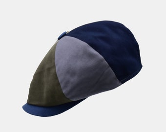 Casquette gavroche sur mesure en coton, casquette 8 panneaux, chapeau Gatsby, chapeau Tommy Shelby, chapeau Bakerboy, cadeau fête des pères