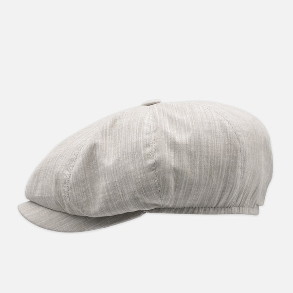 Linen Blend Newsboy Cap: Peaky Blinders Style, Fitted Flat