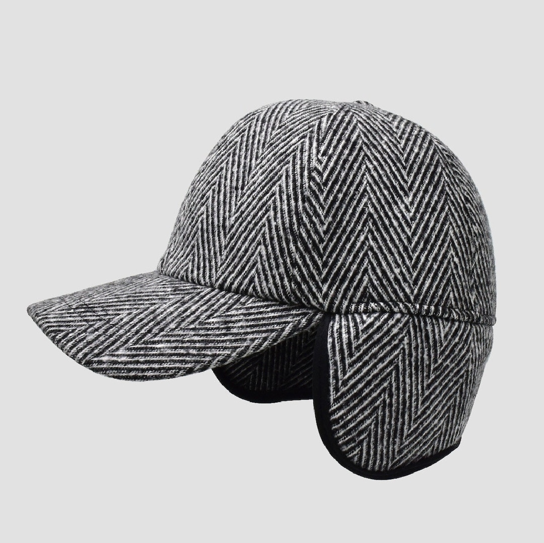 Earflap Wool Baseball Hat, Wool Baseball Cap, Men Winter Hat, Warm Hat