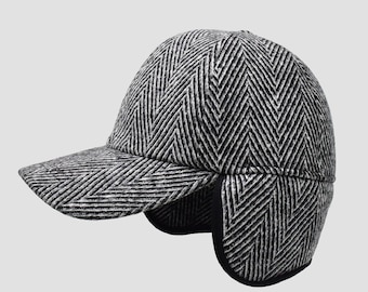 Casquette de baseball avec oreillettes en laine : chapeau chaud d'hiver pour hommes