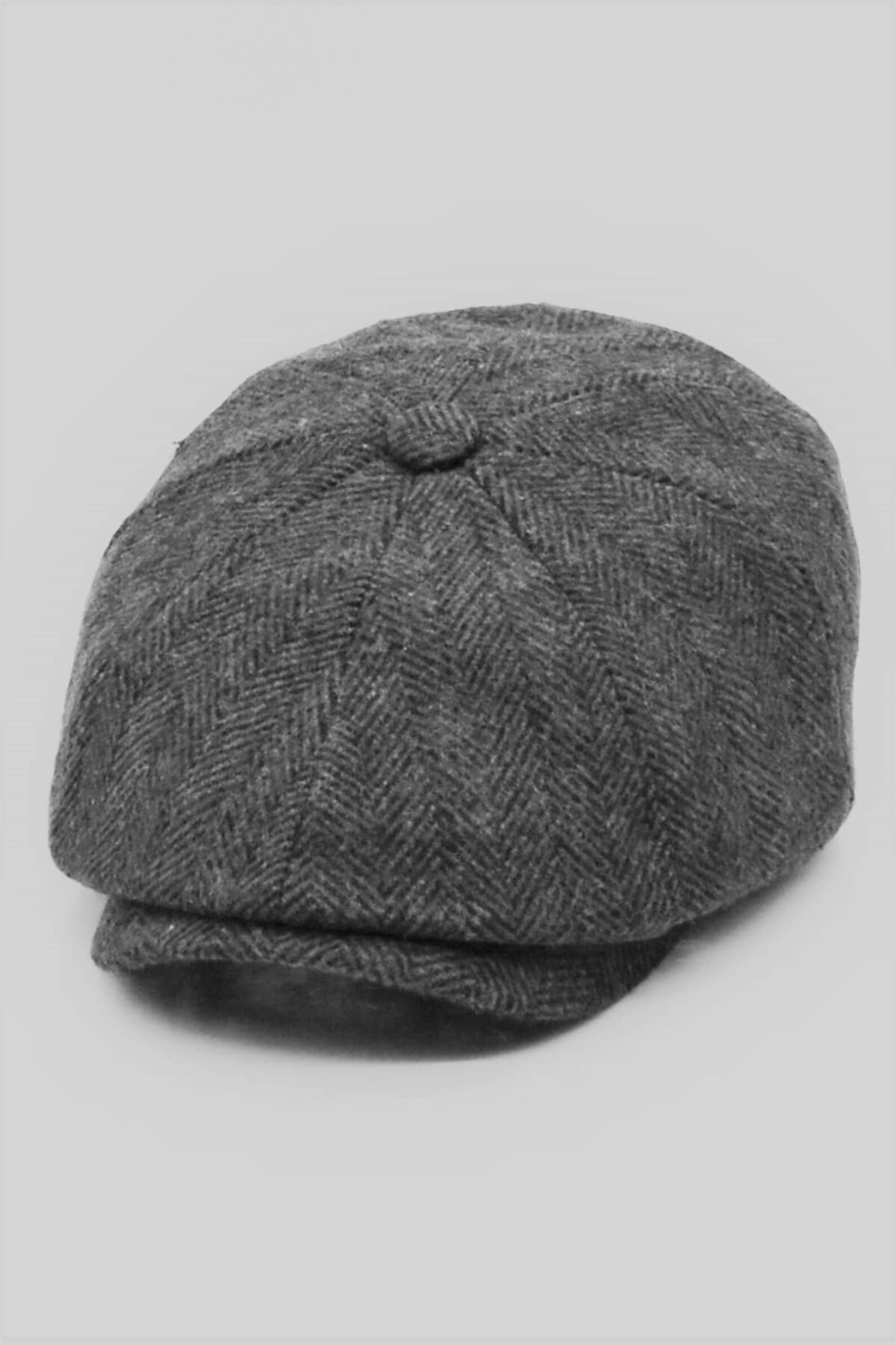 Herringbone Newsboy Cap Dark Gray Herringbone 8 Panels Hat Etsy