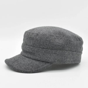 Winter Military Cap, Wool Army Style Hat, Castro Cap, Men Winter Hat ...