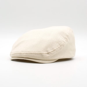 Irish Cotton Flat Cap, Summer Flat Cap, Baker Boy Hat, Ivory Men Hat, Ivy League Hat, Fathers Day Gift