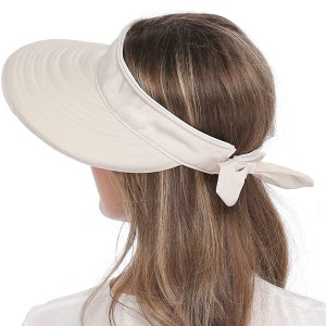 Beach Visor Cap Woman Summer Hat Visor Modular Turban Hat Zipper Front Cap Ponytail Hat Wide Brim Sun Hat image 3